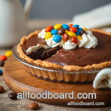 Easy Bake M&M Pie: Gooey Chocolate Goodness to Delight Everyone Recipe Card