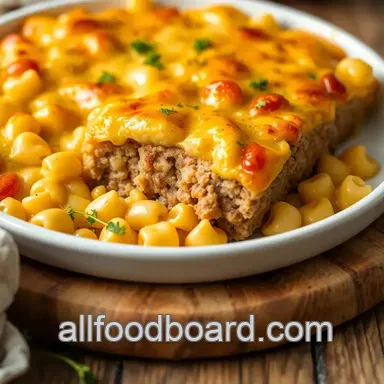Bake Mac and Cheese Meatloaf Casserole Recipe Card
