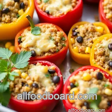 Bake Mini Peppers with Cheesy Quinoa Filling Recipe Card