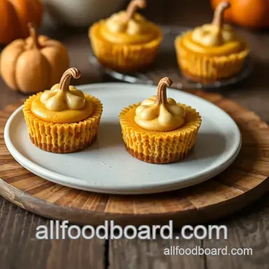 Bake Mini Pumpkin Cheesecake Bites Treats Recipe Card