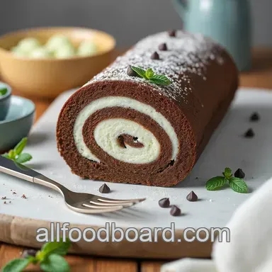 Easy & Delicious Mint Chocolate Roll Cake Delightfully: A Family Favorite Recipe Card