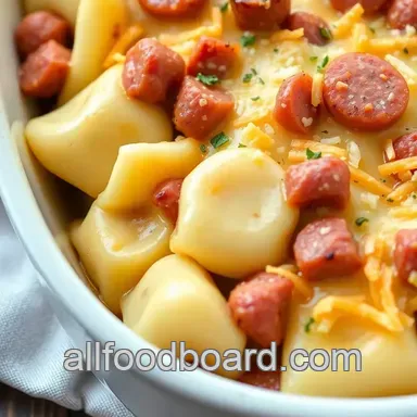 Bake Pierogi Casserole with Savory Kielbasa Recipe Card