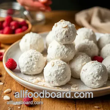 Bake Raspberry Almond Snowballs Delightfully Recipe Card