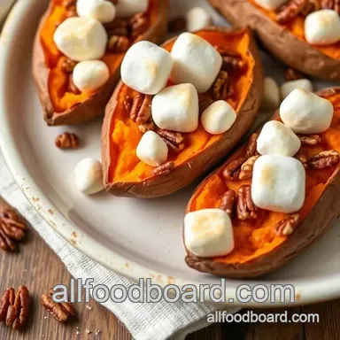 Heavenly Bake Sweet Potatoes with Pecans & Marshmallows: A Family Favorite Recipe Card