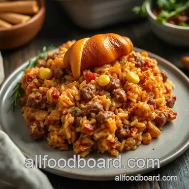 Easy Savory Baked Beef Rice Casserole with Flavorful Twist: A Family Favorite Recipe Card