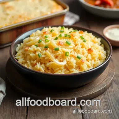 Easy & Cheesy Bake Rice with Onions & Cheese Delight: A Family Favorite Recipe Card