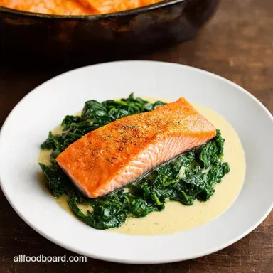Baked Salmon with Creamy Spinach My Familys Fave