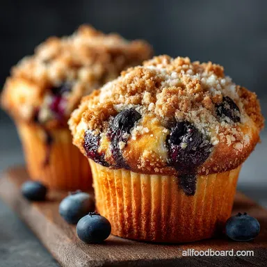 BakeryStyle Blueberry Muffins Recipe Tall Domes Crumbly Streusel