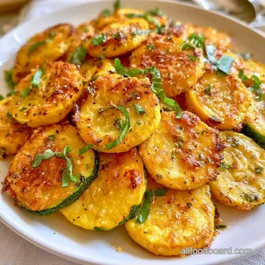 Basil Parmesan Summer Squash Pan-Seared Recipe Card