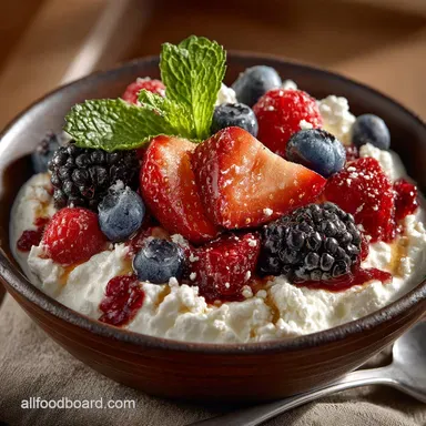 Sunshine in a Bowl Creamy Berry Cottage Cheese Salad Recipe Recipe Card