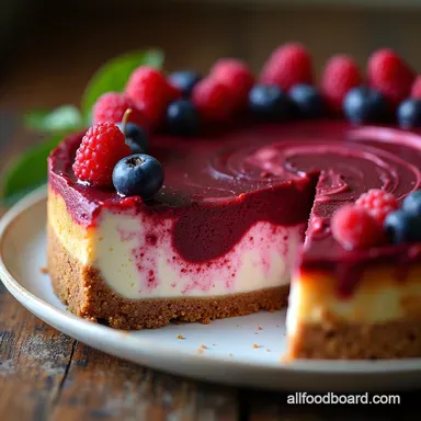 Bloody Berry Cheesecake with Spiced Gingersnap Crust Recipe Card