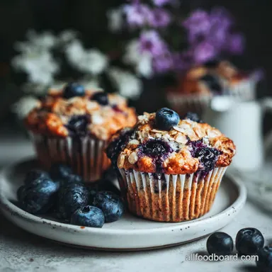 Blueberry Oat Muffins: Moist & Tender Greek Yogurt Recipe Recipe Card