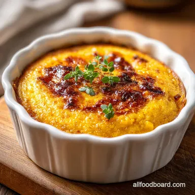 Bourbon Corn Pudding: A Creamy Baked Custard for 10 Servings Recipe Card
