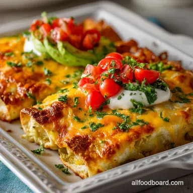 Breakfast Enchiladas: Overnight Prep and Bake Recipe Card