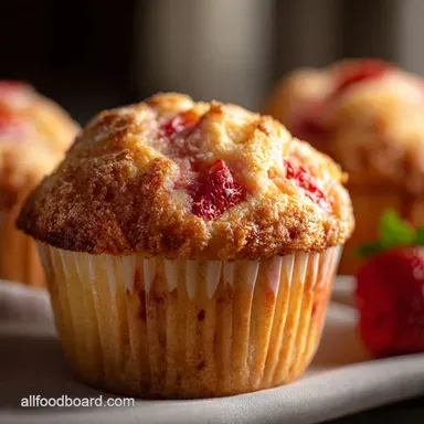 Strawberry Muffins Light Fluffy HighDomed and Never Soggy Recipe Card