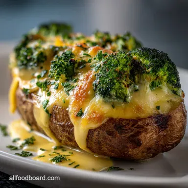 Broccoli and Cheddar Twice Baked Potato: Crispy Baked