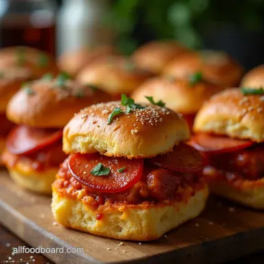 Easy Buttered Pepperoni Pizza Sliders Recipe Crowd Pleaser Recipe Card