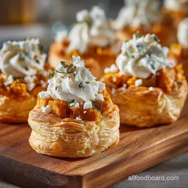 Fall Appetizers: Flaky Butternut Squash Puffs with Whipped Feta Recipe Card