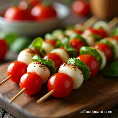 Caprese Skewers My Easy Party Appetizer Recipe Recipe Card