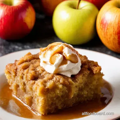 Caramel Apple Dump Cake Easiest Fall Dessert EVER Recipe Card
