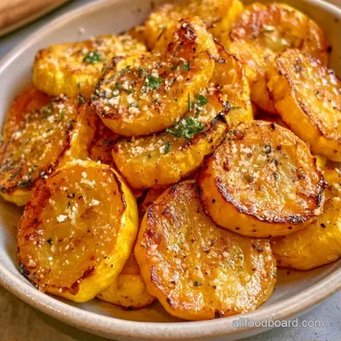 Caramelized Roasted Yellow Squash for 4 Recipe Card