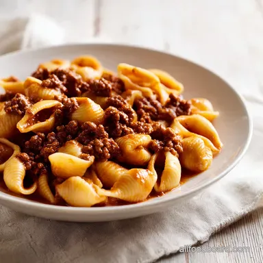 One-Pot Creamy Beef and Shells Recipe Card