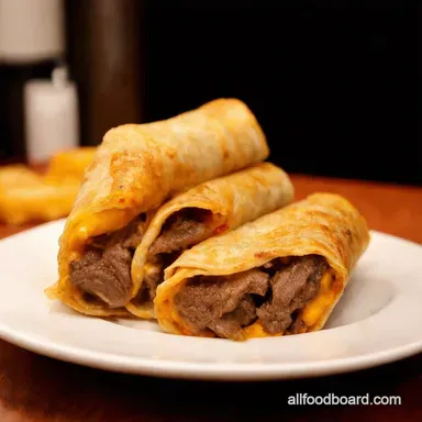 Cheese Steak Chimichangas Philly Meets Fiesta Recipe Card