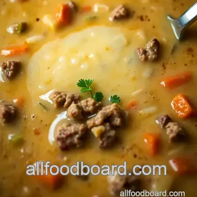 Cozy Cheeseburger Soup: A Hearty Family Favorite Recipe Card