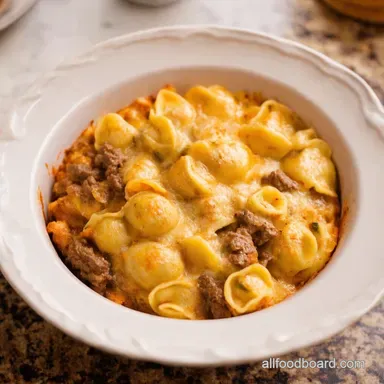 Cheesy Beef Tortellini Bake Family Dinner Done Right Recipe Card