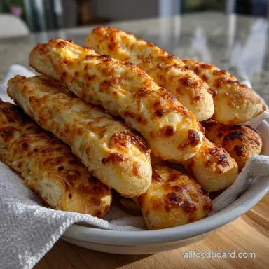 Homemade Cheesy Breadsticks Irresistible Comfort Food: Soft Inside Recipe Card