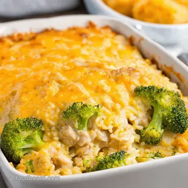 Cheesy Broccoli Rice Chicken Casserole Family Fave Recipe Card