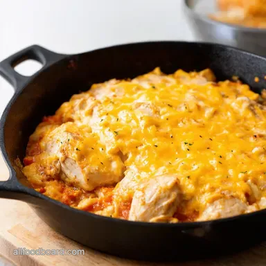 Cheesy Chicken Skillet Part of 21 Kid Approved Easy Dinners Recipe Card