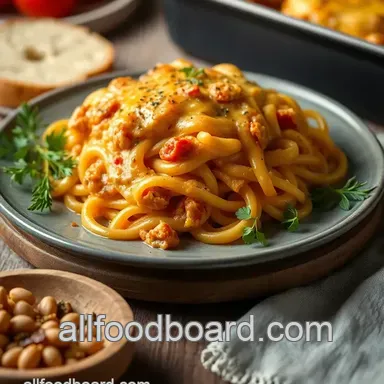 Easy Baked Cheesy Chicken Spaghetti Casserole: A Family Favorite! Recipe Card