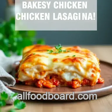 Delicious Cheesy Chicken Lasagna: Bake in 1 Hour for Comfort! Recipe Card