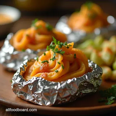 The Best Grilled Cheesy Garlic Potatoes Recipe Foil Packets Recipe Card