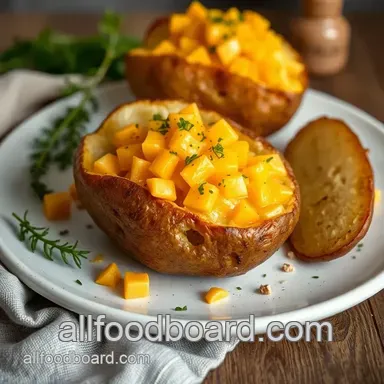 Easy Baked Potatoes with Cheddar Cheese Delight: The Ultimate Comfort Food Recipe Card