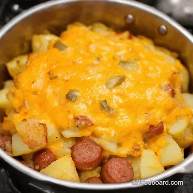 Cheesy Ranch Potatoes Smoked Sausage Easy Comfort Food Recipe Card