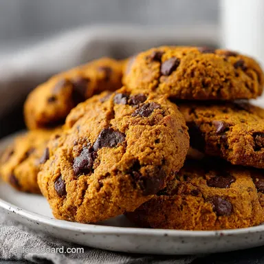 Irresistibly Chewy Pumpkin Chocolate Chip Cookies Recipe Card