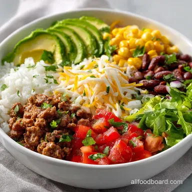 Burrito Bowl: Make Ahead Meal Prep Recipe Card