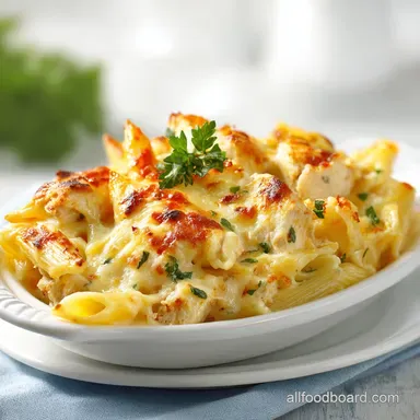 Creamy Chicken Penne Casserole in 40 Min Recipe Card