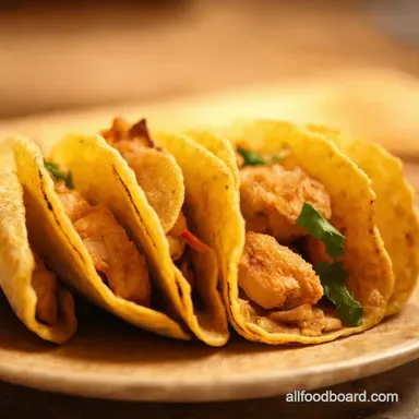 Chicken Wonton Tacos Crispy Crunchy Asian Fusion Recipe Card
