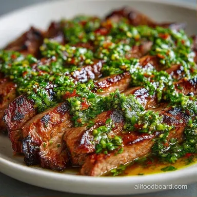 Chimichurri Grilled Flank Steak for 4 Recipe Card