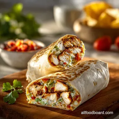 Easy Chipotle Ranch Grilled Chicken Burrito in 20 Minutes Recipe Card