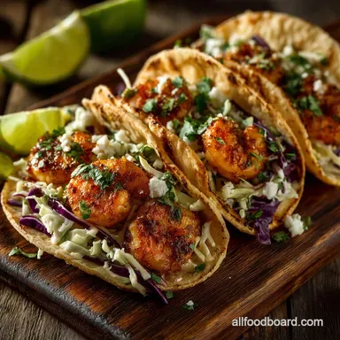 Easy Healthy Shrimp Tacos with Zesty Slaw A Proper Weeknight Job Recipe Card