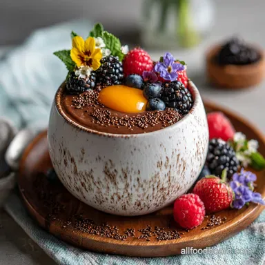 Chocolate Chia Seed Pudding Overnight Prep Recipe Card