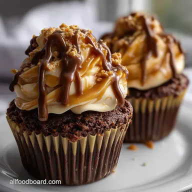 Chocolate Peanut Butter Cupcakes: Decadent Dream Recipe Recipe Card