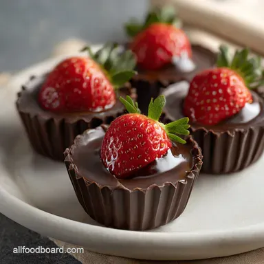 Chocolate Strawberry Cups for 12 Servings Recipe Card