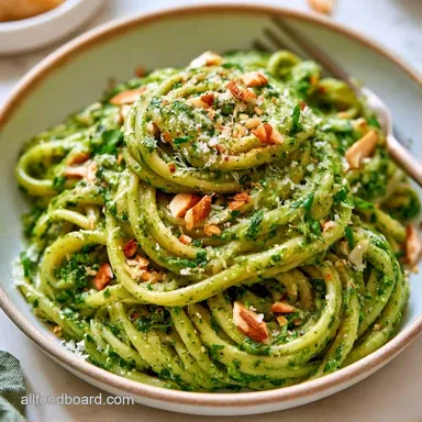 Cilantro Pesto Pasta for 4 Servings Recipe Card