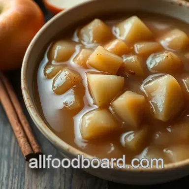 Delightfully Sweet Pear Apple Sauce with Cinnamon - A Fall Favorite Recipe Card