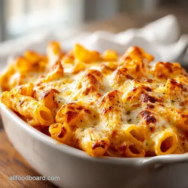 Baked Mostaccioli: A Hearty Italian-American Pasta Bake for 9 Recipe Card